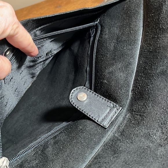 Rafe Black Leather mail type bag with canvas buckle strap - Picture 13 of 15